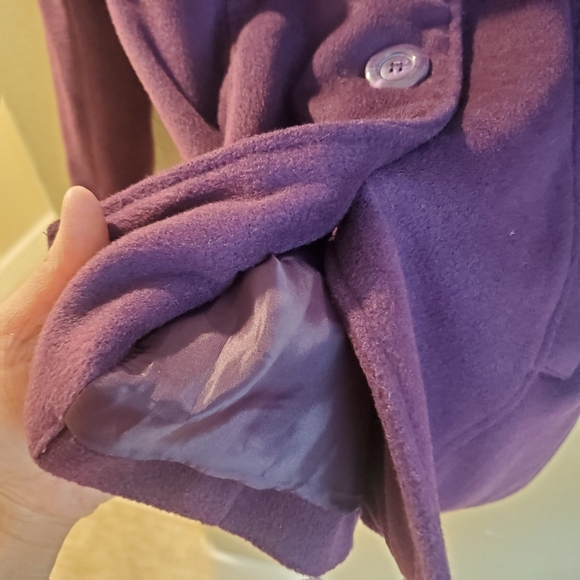 Mine Purple Winter Button Pea coat Small - Picture 5 of 6